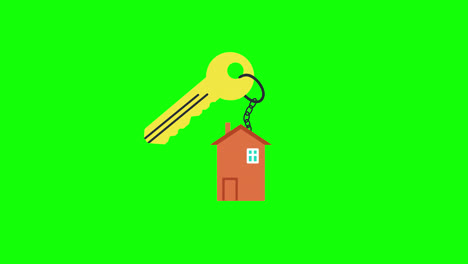 house-Building-with-key-icon-Animation.-loop-animation-with-alpha-channel,-green-screen.